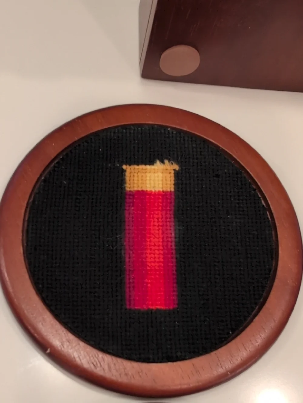 Smathers & Branson Shotgun Shells Needlepoint Coaster Set of 4 In Wood Box